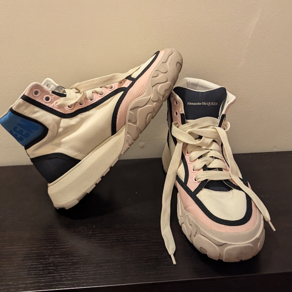 Alexander McQueen Men's Multicolored High-Top Court Trainer Size 41.5 EU 8.5 US